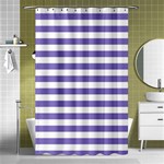 Horizontal Stripes - White and Ube Violet Shower Curtain 48  x 72  (Small)