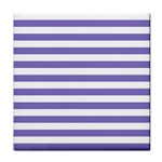 Horizontal Stripes - White and Ube Violet Face Towel