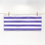 Horizontal Stripes - White and Ube Violet Hand Towel
