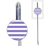 Horizontal Stripes - White and Ube Violet Book Mark
