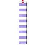 Horizontal Stripes - White and Ube Violet Large Book Mark