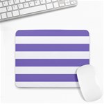 Horizontal Stripes - White and Ube Violet Small Mousepad