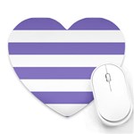 Horizontal Stripes - White and Ube Violet Heart Mousepad