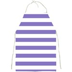 Horizontal Stripes - White and Ube Violet Full Print Apron