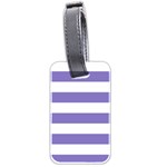 Horizontal Stripes - White and Ube Violet Luggage Tag (Two Sides)