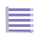 Horizontal Stripes - White and Ube Violet 4 x 4  Acrylic Photo Block