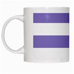 Horizontal Stripes - White and Ube Violet White Mug