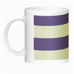 Horizontal Stripes - White and Ube Violet Night Luminous Mug
