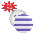 Horizontal Stripes - White and Ube Violet 1.75  Button (100 pack)