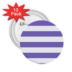 Horizontal Stripes - White and Ube Violet 2.25  Button (10 pack)