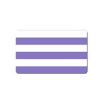 Horizontal Stripes - White and Ube Violet Magnet (Name Card)