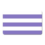 Horizontal Stripes - White and Ube Violet Magnet (Rectangular)