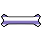 Horizontal Stripes - White and Ube Violet Magnet (Dog Bone)