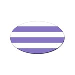 Horizontal Stripes - White and Ube Violet Sticker Oval (100 pack)