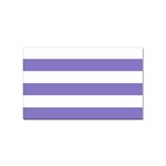 Horizontal Stripes - White and Ube Violet Sticker Rectangular (100 pack)