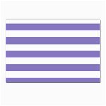 Horizontal Stripes - White and Ube Violet Postcard 4 x 6  (Pkg of 10)