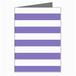 Horizontal Stripes - White and Ube Violet Greeting Card