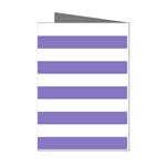 Horizontal Stripes - White and Ube Violet Mini Greeting Cards (Pkg of 8)
