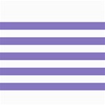 Horizontal Stripes - White and Ube Violet 5  x 7  Photo Cards
