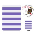 Horizontal Stripes - White and Ube Violet Playing Cards Single Design
