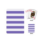 Horizontal Stripes - White and Ube Violet Playing Cards (Mini)