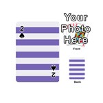 Horizontal Stripes - White and Ube Violet Playing Cards 54 (Mini)