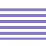 Horizontal Stripes - White and Ube Violet Birthday Cake 3D Greeting Card (7x5)
