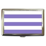 Horizontal Stripes - White and Ube Violet Cigarette Money Case