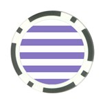 Horizontal Stripes - White and Ube Violet Poker Chip Card Guard