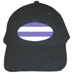 Horizontal Stripes - White and Ube Violet Black Cap