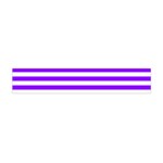Horizontal Stripes - White and Violet Flano Scarf (Mini)