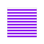 Horizontal Stripes - White and Violet Satin Bandana Scarf