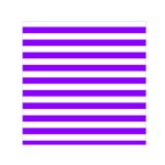 Horizontal Stripes - White and Violet Small Satin Scarf  (Square)