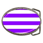 Horizontal Stripes - White and Violet Belt Buckle