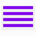Horizontal Stripes - White and Violet Large Glasses Cloth