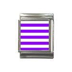 Horizontal Stripes - White and Violet Italian Charm (13mm)