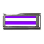 Horizontal Stripes - White and Violet Superlink Italian Charm (9mm)