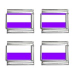 Horizontal Stripes - White and Violet 9mm Italian Charm (4 pack)