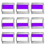 Horizontal Stripes - White and Violet 9mm Italian Charm (9 pack)
