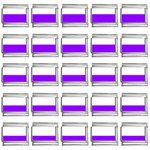Horizontal Stripes - White and Violet 9mm Italian Charm (25 pack)