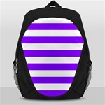 Horizontal Stripes - White and Violet Backpack Bag