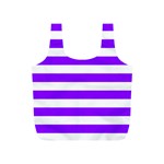 Horizontal Stripes - White and Violet Full Print Recycle Bag (S)