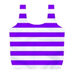 Horizontal Stripes - White and Violet Full Print Recycle Bag (L)