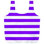 Horizontal Stripes - White and Violet Full Print Recycle Bag (XL)