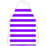 Horizontal Stripes - White and Violet Full Print Apron