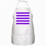 Horizontal Stripes - White and Violet BBQ Apron