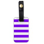 Horizontal Stripes - White and Violet Luggage Tag (One Side)