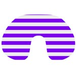Horizontal Stripes - White and Violet Travel Neck Pillow