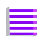 Horizontal Stripes - White and Violet 4 x 4  Acrylic Photo Block