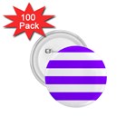 Horizontal Stripes - White and Violet 1.75  Button (100 pack)